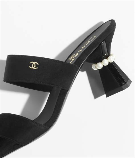 beige chanel mules|Mules Kid Suede & Imitation Pearls Black .